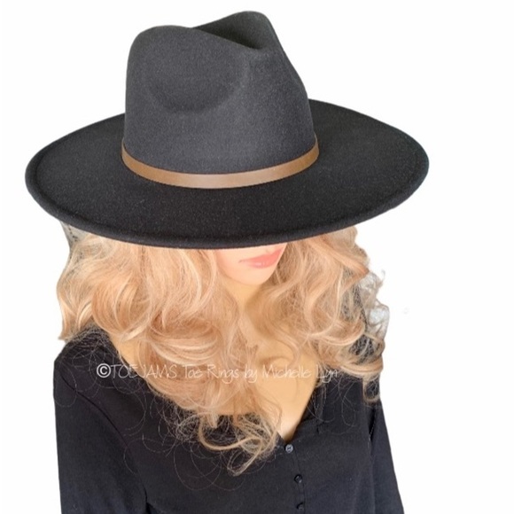 HAT Black Panama Hat Removable Band Cowboy Fedora Hat Sophisticated Bohemian Hat